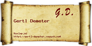Gertl Demeter névjegykártya